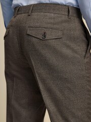 Brown Slim Textured Trousers - Image 5 of 7