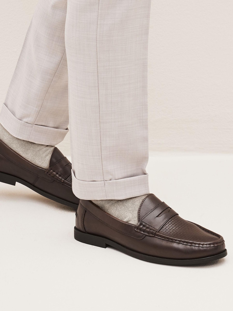 Braunes Leder - Reguläre Passform - Penny Loafer aus Leder - Bild 1 von 5 Braunes Leder - Reguläre Passform - Penny Loafer aus Leder - Bild 1 von 5
