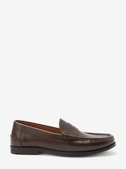 Braunes Leder - Reguläre Passform - Penny Loafer aus Leder - Bild 2 von 5
