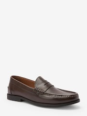 Braunes Leder - Reguläre Passform - Penny Loafer aus Leder - Bild 3 von 5