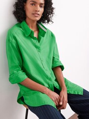 Green Oversized Long Sleeve Cotton Shirt - Image 1 of 1