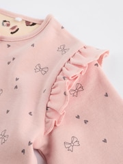 Pink Baby 100% Cotton Sleepsuits 3 Pack with Matching Turban (0mths-2yrs) - Image 5 of 8