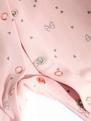 Pink Baby 100% Cotton Sleepsuits 3 Pack with Matching Turban (0mths-2yrs) - Image 7 of 8