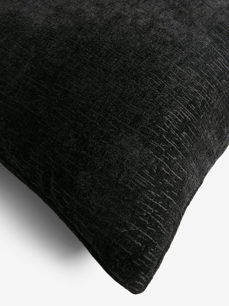 Black Heavyweight Chenille 59 x 59cm Cushion - Image 3 of 5