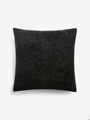 Black Heavyweight Chenille 59 x 59cm Cushion - Image 5 of 5