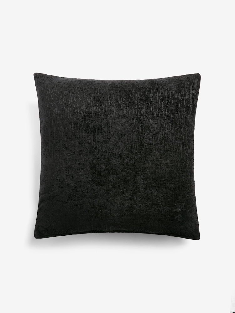 Black Heavyweight Chenille 59 x 59cm Cushion - Image 5 of 5