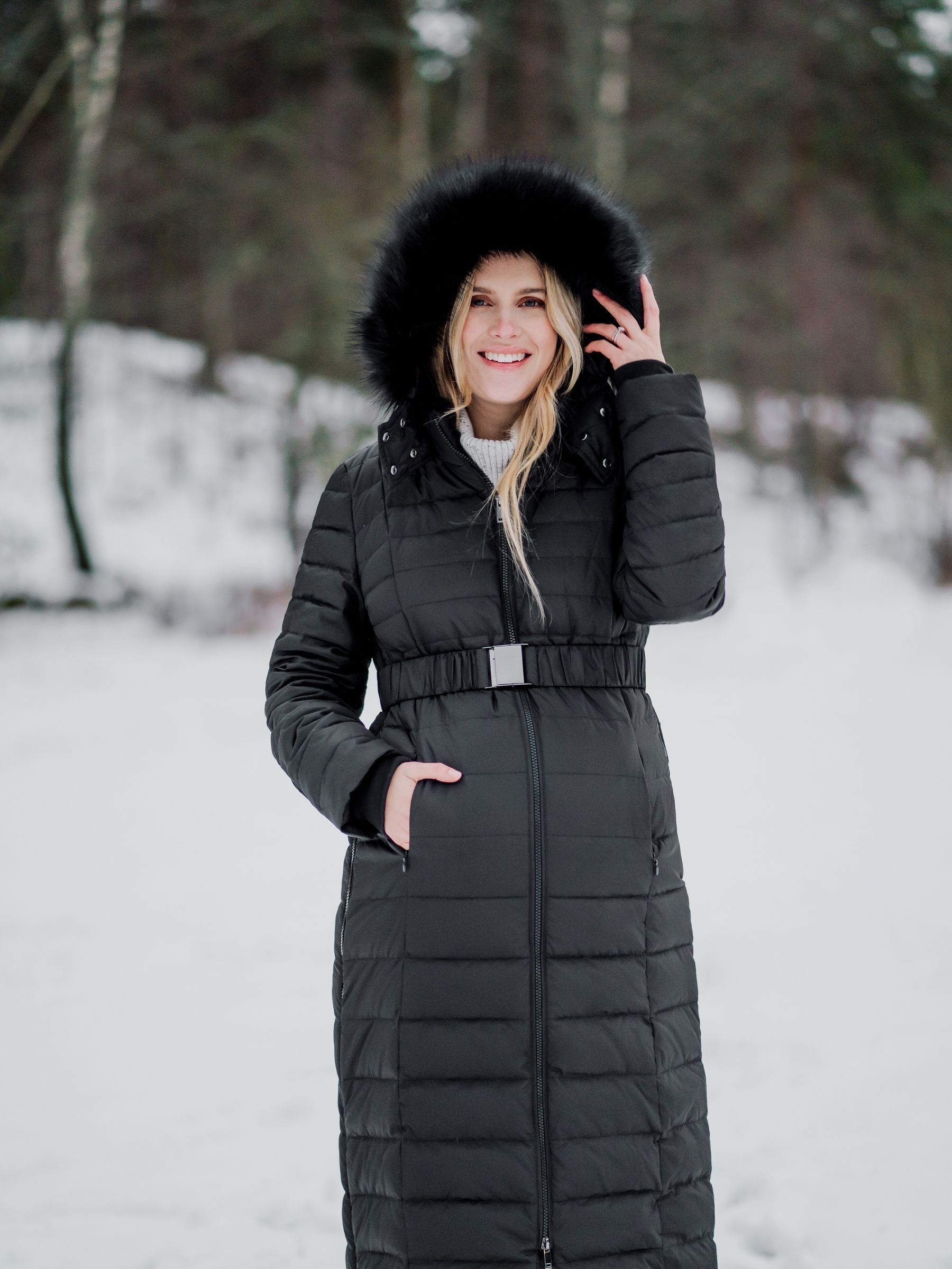 Buy Seraphine Black Extra Long Down Fill Coat from Next Oman