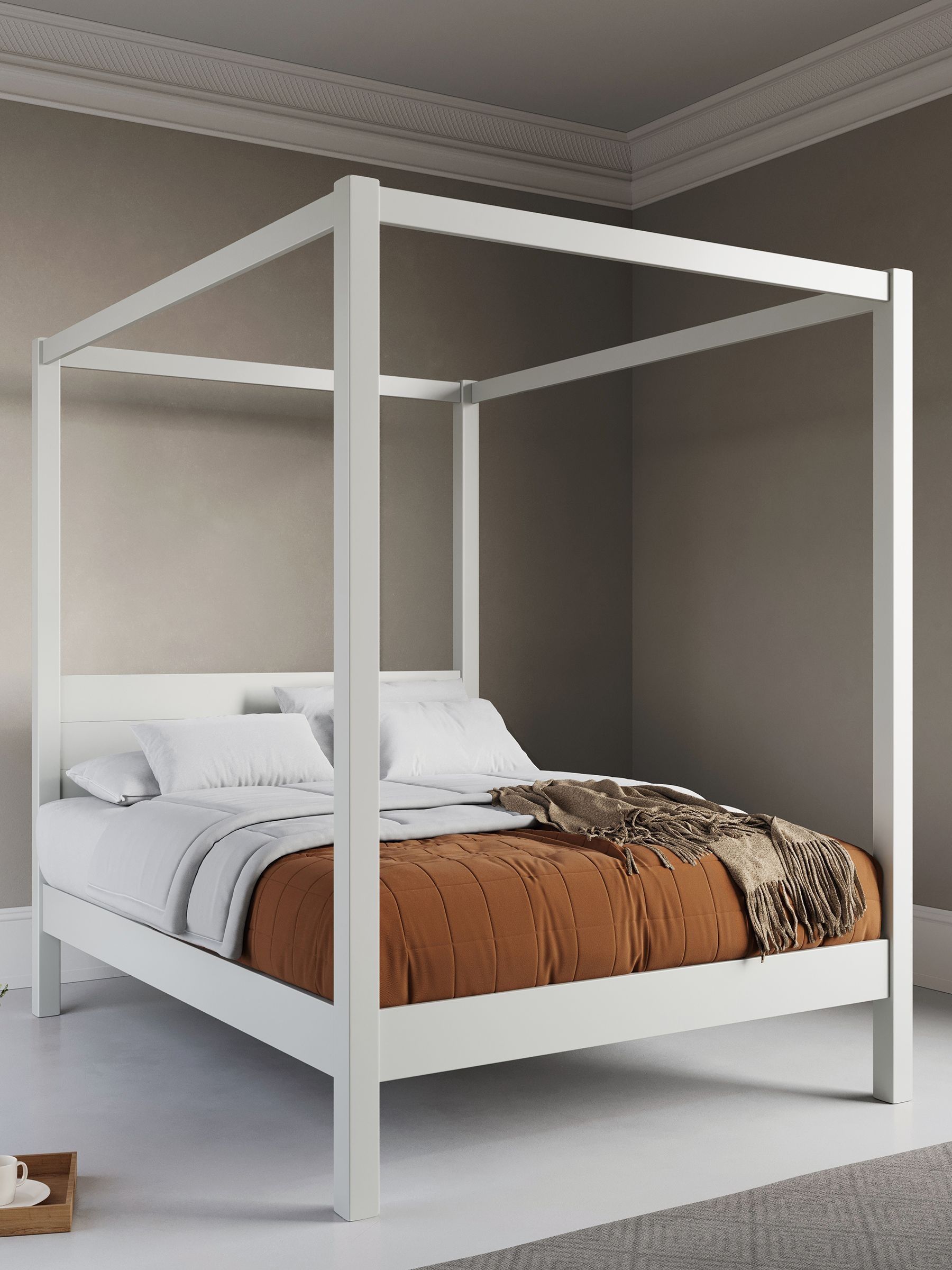 Buy Get Laid Beds White Four Poster Classic Square Leg Solid Wood Bed from the Next UK online shop
