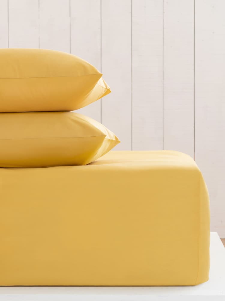 Yellow Cotton Rich Extra Deep Fitted Bed Sheet - Image 1 of 1 Yellow Cotton Rich Extra Deep Fitted Bed Sheet - Image 1 of 1
