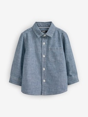 Blue Long Sleeve Chambray Shirt (3mths-12yrs) - Image 6 of 7