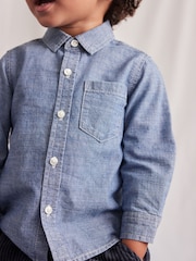Blue Long Sleeve Chambray Shirt (3mths-12yrs) - Image 5 of 7