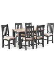 Julian Bowen Grey Bordeaux 6 Seater Dining Set - Image 2 of 3