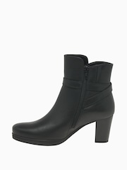 Gabor Wide Fit Vaad Black Leather Ankle Boots - Image 2 of 5