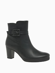 Gabor Wide Fit Vaad Black Leather Ankle Boots - Image 3 of 5