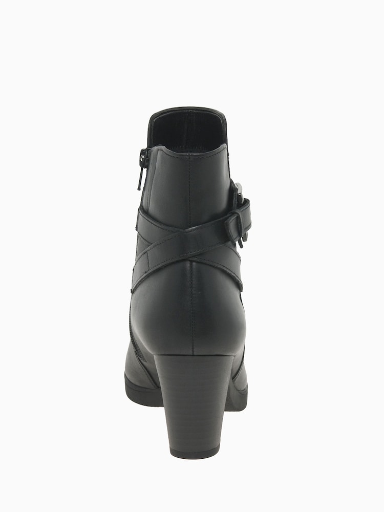 Gabor Wide Fit Vaad Black Leather Ankle Boots - Image 5 of 5
