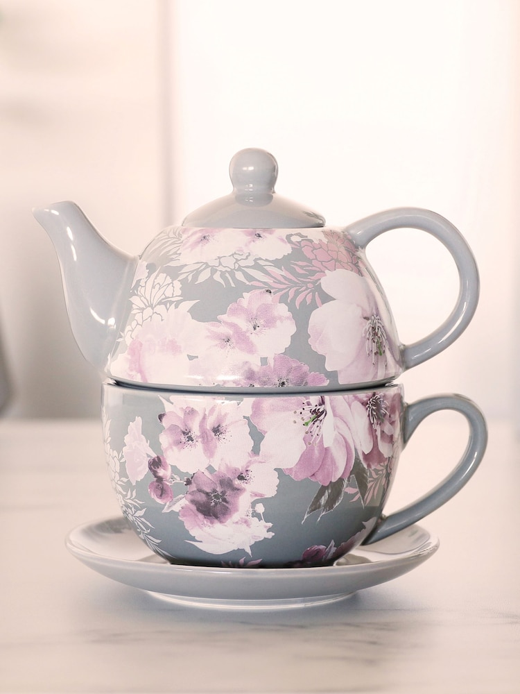 Catherine Lansfield Dramatic Floral Tea For One - Image 1 of 2