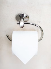 Robert Welch Silver Oblique Toilet Roll Holder - Image 1 of 4