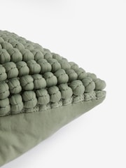 Sage Green 43 x 43cm Global Bobble 100% Cotton Cushion - Image 2 of 5
