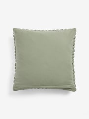 Sage Green 43 x 43cm Global Bobble 100% Cotton Cushion - Image 5 of 5