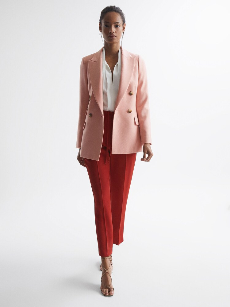 Reiss Red Hailey Tapered Pull On Trousers - Image 7 of 7