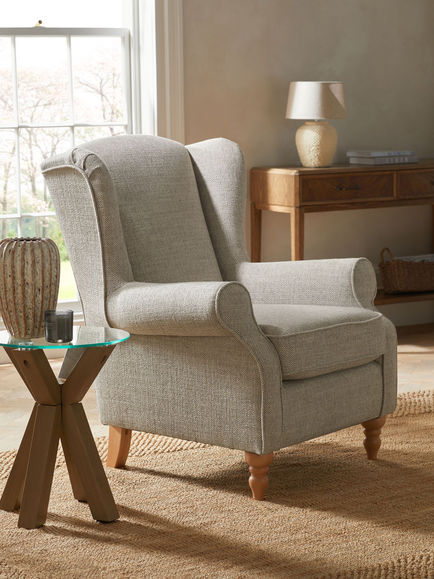 Buy Chunky Weave Mid Natural Sherlock Highback Armchair from the Next UK online shop