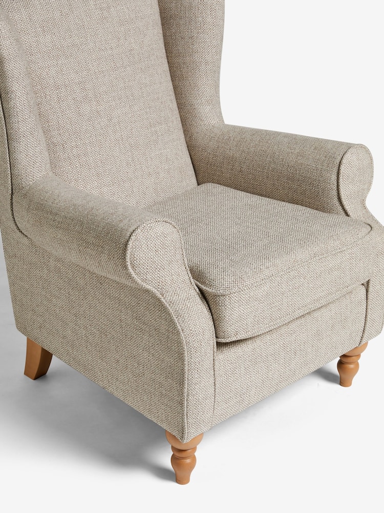 Chunky Weave Mid Natural Sherlock Highback Armchair - Image 2 of 9