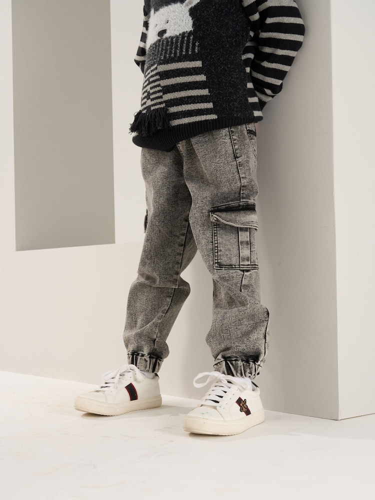 Angel & Rocket Grey Nile Washed 100% Cotton Jogger Jeans - Image 1 of 7