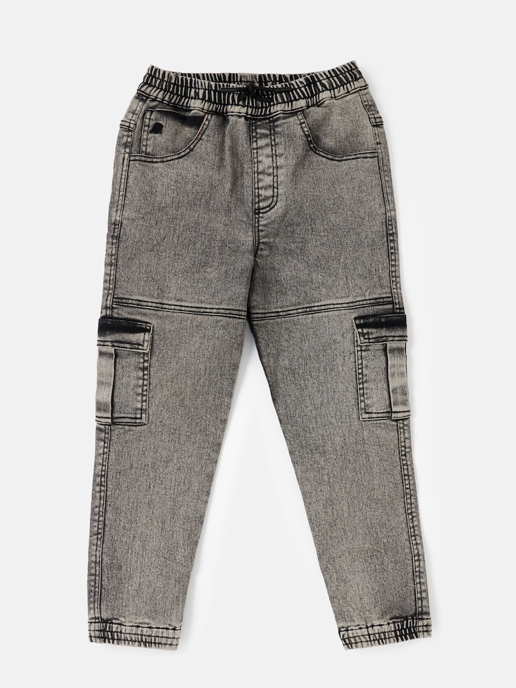 Angel & Rocket Grey Nile Washed 100% Cotton Jogger Jeans - Image 5 of 7