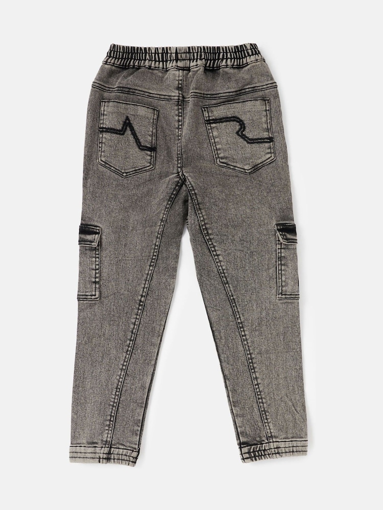 Angel & Rocket Grey Nile Washed 100% Cotton Jogger Jeans - Image 6 of 7