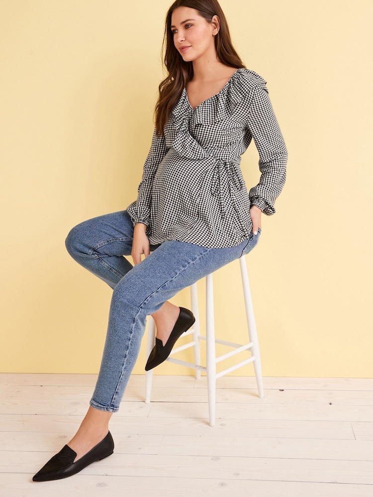 Mittelblau - Mom Fit-Jeans, Umstandsmode - Bild 2 von 6 Mittelblau - Mom Fit-Jeans, Umstandsmode - Bild 2 von 6
