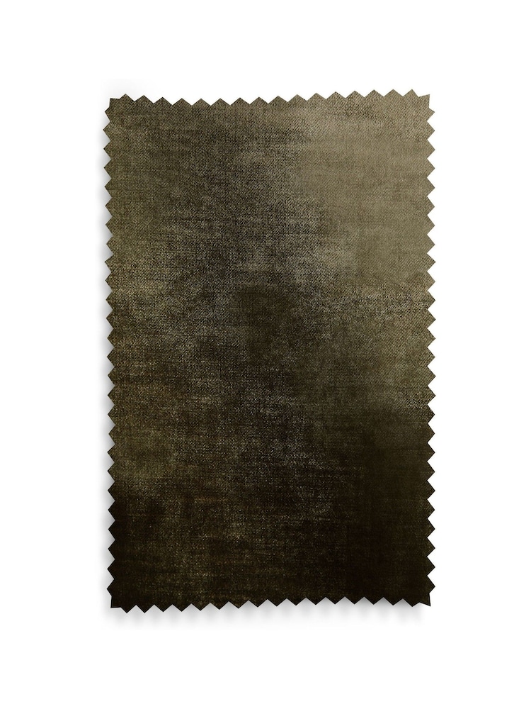 Olive Green Collection Luxe Heavyweight Lined Plush Velvet Pencil Pleat Curtains - Image 5 of 5