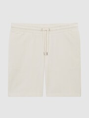 Reiss Off-White Jonty Jersey Cord Drawstring Waist Shorts - Image 2 of 5