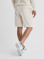 Reiss Off-White Jonty Jersey Cord Drawstring Waist Shorts - Image 5 of 5