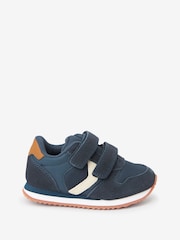 Navy Standard Fit (F) Double Strap Trainers - Image 1 of 5