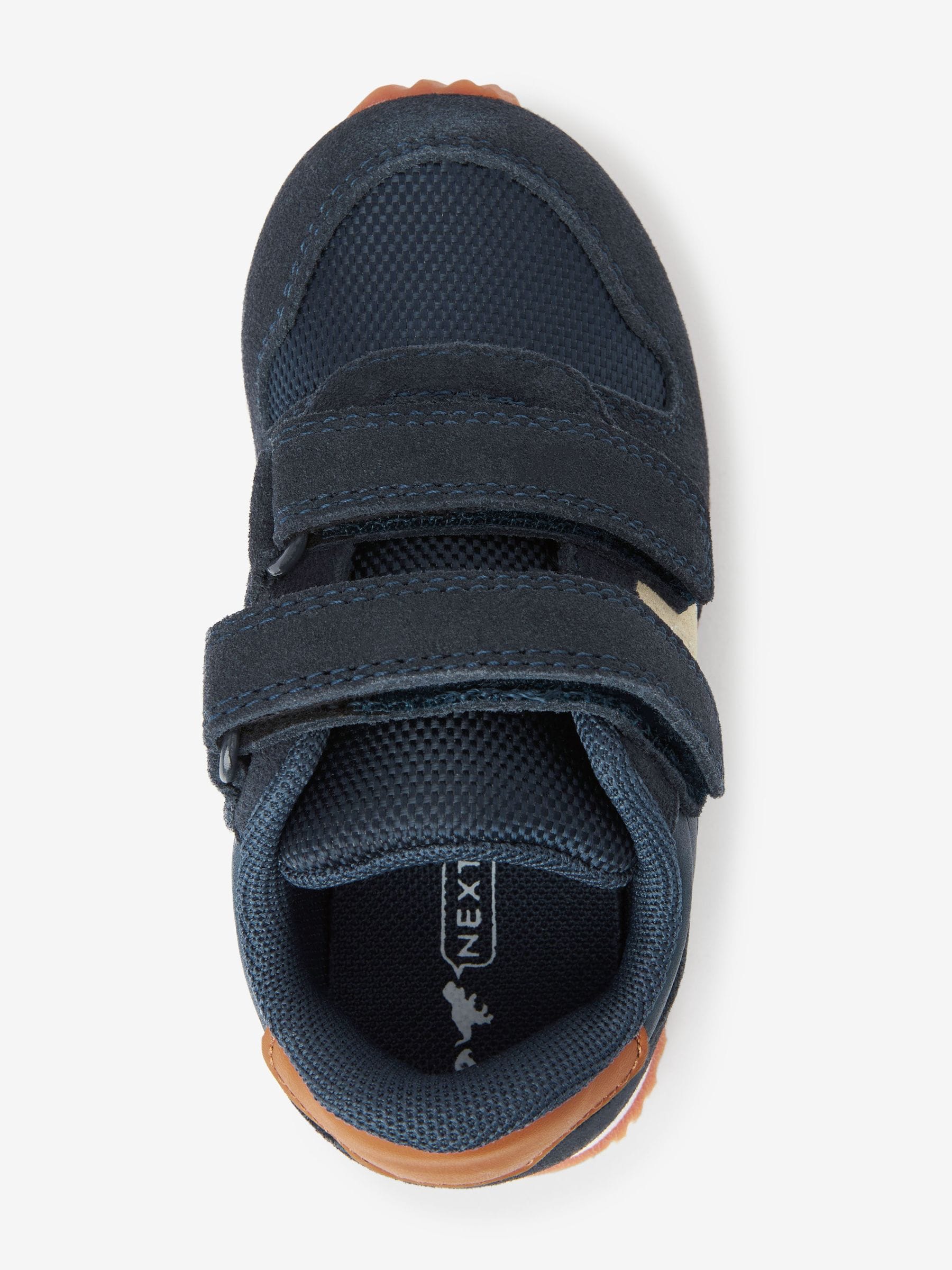 Buy Navy Standard Fit (F) Double Strap Trainers from Next Canada