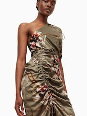AllSaints Laura Green Dorda Dress - Image 4 of 6