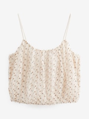 Ivory Cream Ruffle Tulle Strappy Cami Top - Image 5 of 5