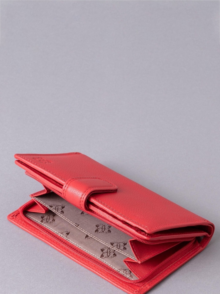 Lakeland Leather Red Medium Tab Purse - Image 4 of 5