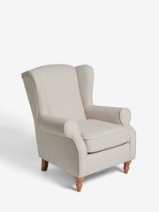 Tweedy Chenille Oyster Natural Sherlock Highback Armchair - Image 2 of 9
