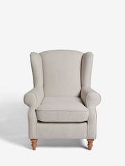 Tweedy Chenille Oyster Natural Sherlock Highback Armchair - Image 3 of 9