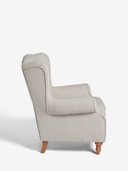Tweedy Chenille Oyster Natural Sherlock Highback Armchair - Image 6 of 9