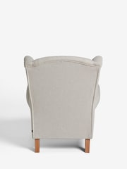 Tweedy Chenille Oyster Natural Sherlock Highback Armchair - Image 7 of 9