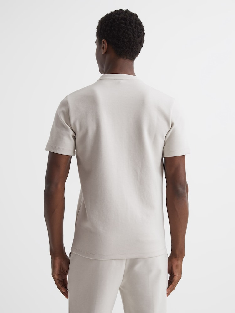 Reiss Off White Bradley R Short Sleeve Logo Jersey T-Shirt - Image 5 of 5