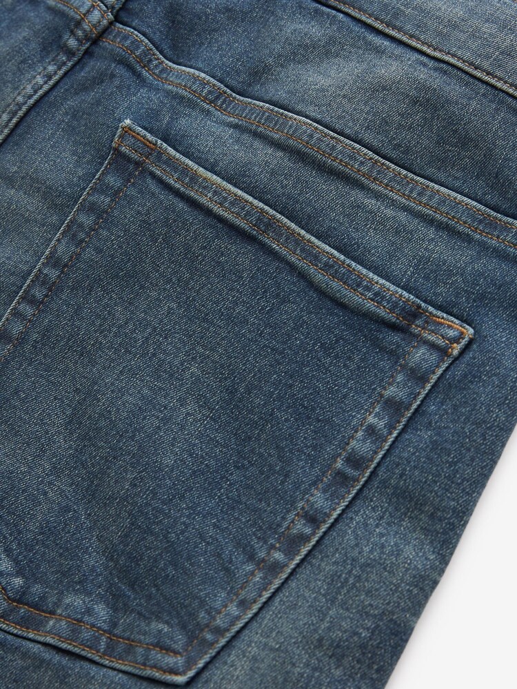 Dark Blue Slim Stretch Denim Shorts - Image 4 of 5