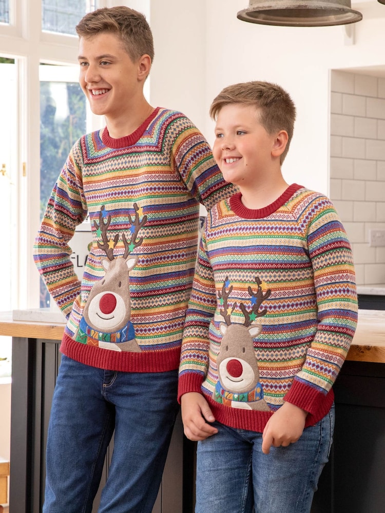 Jojo Maman Bébé Reindeer Appliqué s fairskim vzorcem - Slika 6 iz 6