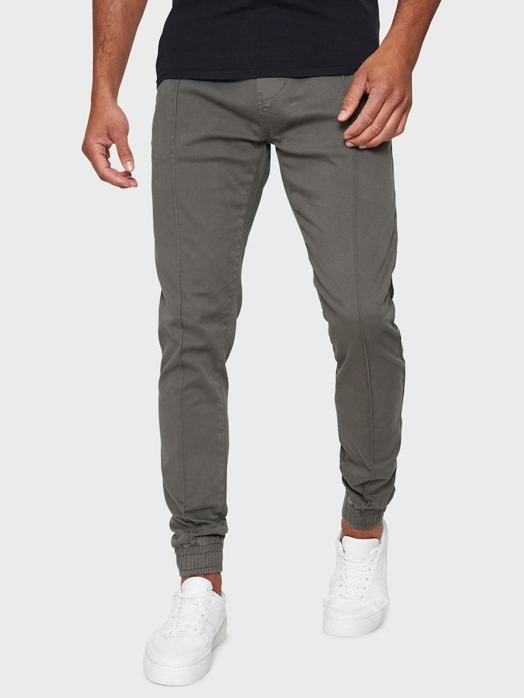Threadbare Green Slim Fit Cuffed Casual Trousers With Stretch - Image 1 of 4
