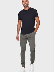 Threadbare Green Slim Fit Cuffed Casual Trousers With Stretch - Image 3 of 4