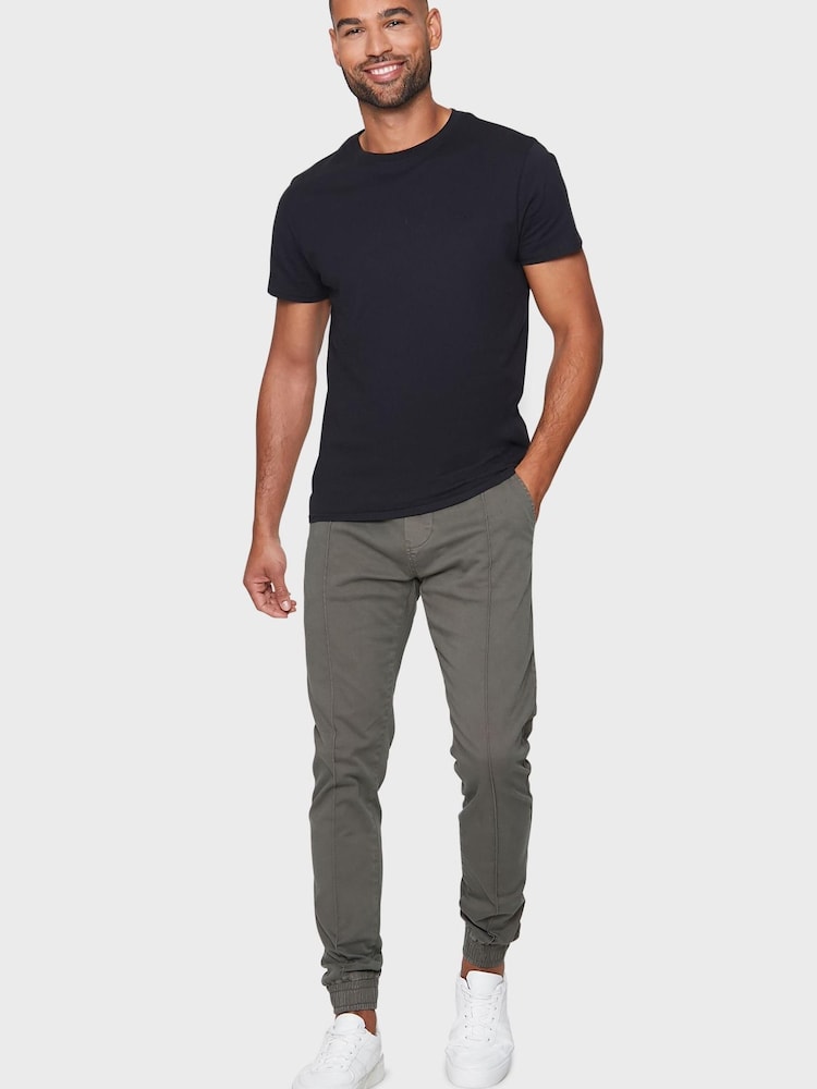 Threadbare Green Slim Fit Cuffed Casual Trousers With Stretch - Image 3 of 4