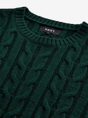 Green Regular Cable Crew Neck Jumper - Image 8 of 9