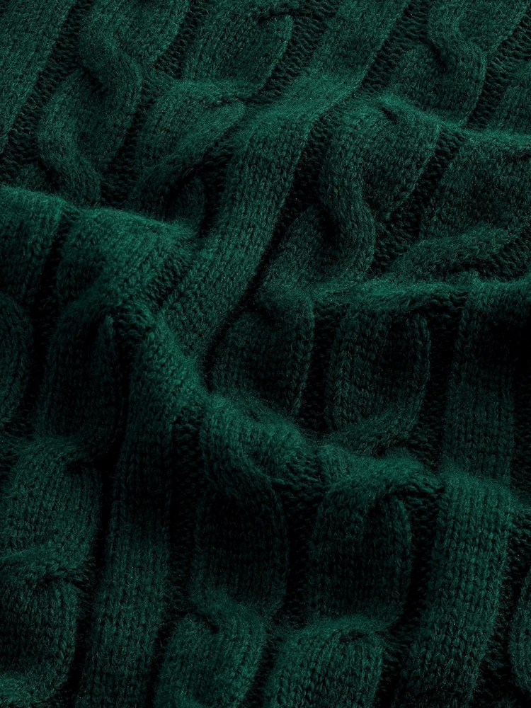 Green Regular Cable Crew Neck Jumper - Image 9 of 9